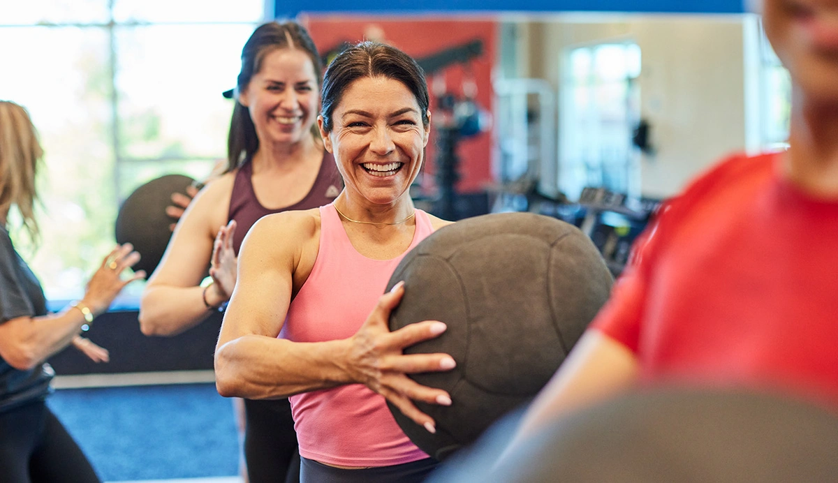 woman in a group fitness class